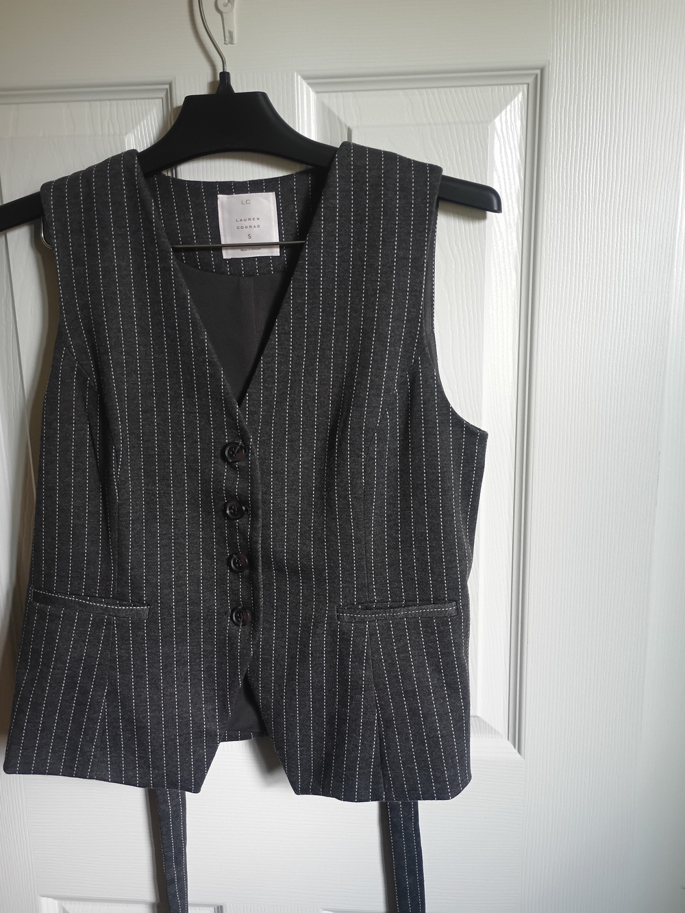 LC Lauren Conrad Women's Pinstripe  Vest